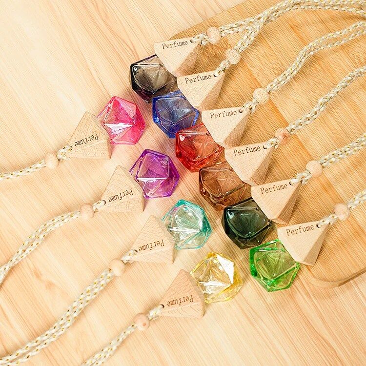 Colors Car Hanging Air Freshener Diffuser Bottle Empty Perfume Pendant Aromatherapy Fragrance Essential Oil Diffuser Bottle Auto Ornaments Decor - Image 2