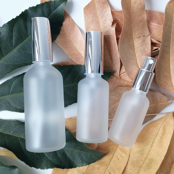small glass spary bottles