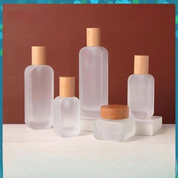 Glass Cosmetic Container Set
