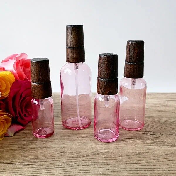 pink glass spray bottle