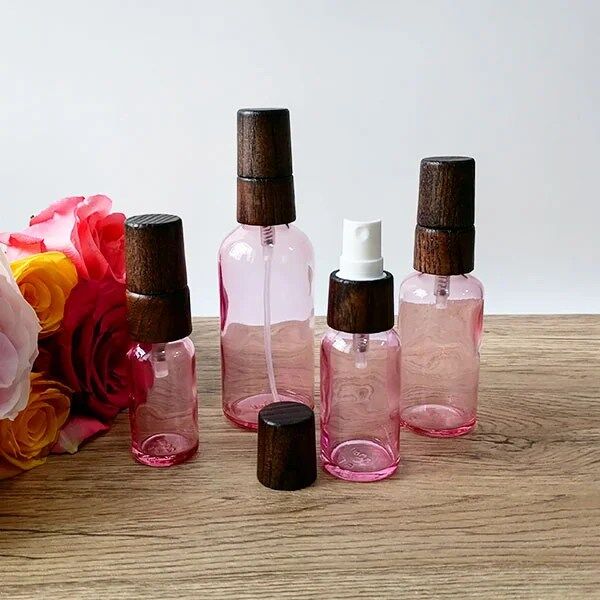 pink glass spray bottle